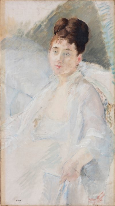 Die Genesende. Porträt einer Frau in Weiß, 1877-1878 von Eva Gonzalès
