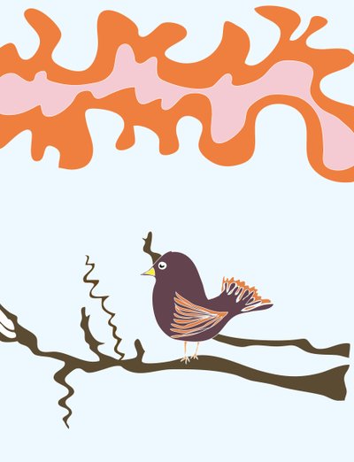 Vogel auf Ast, 2015 von Evan Sklar