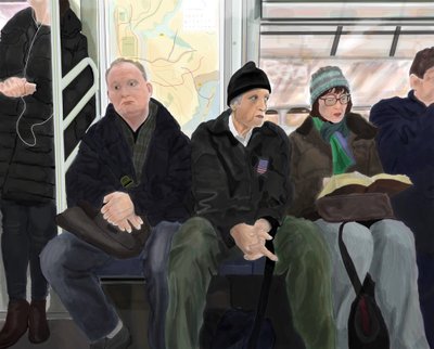 Pendler in der F-Bahn von Evan Sklar