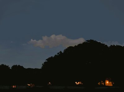 Feld und Himmel in der Dämmerung, Prospect Park, Brooklyn von Evan Sklar
