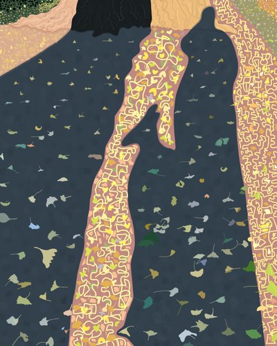 Ginkoblätter und Schatten, Brooklyn von Evan Sklar