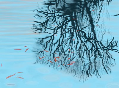 Koi und Baumzweige von Evan Sklar