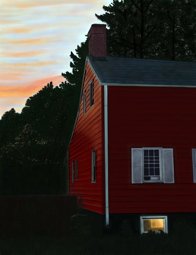 Rotes Haus in Beaccon, NY, Morgendämmerung von Evan Sklar
