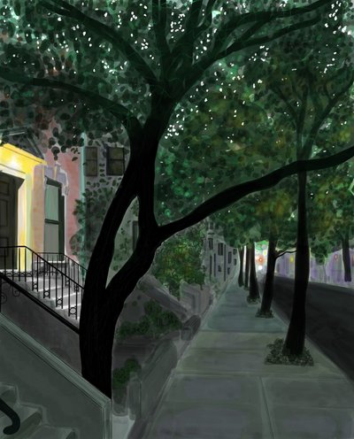 Oberseite des Blocks, Brooklyn von Evan Sklar