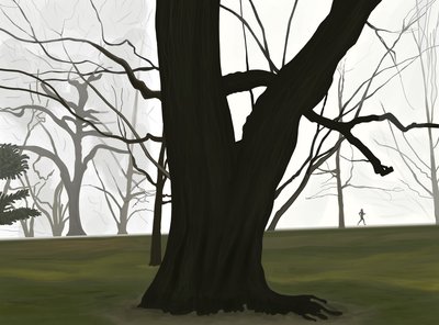 Baum und Jogger. Früher Morgen. Prospect Park von Evan Sklar