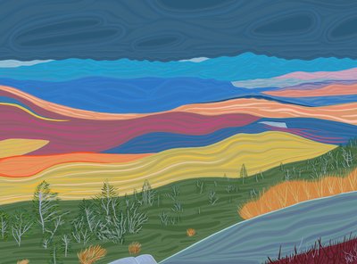 Blick auf die Catskill Mountains im Herbst von Evan Sklar