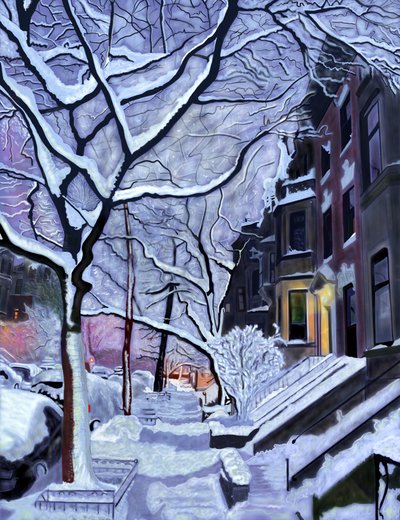Nasser Schnee, erstes Licht, Brooklyn von Evan Sklar