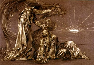 Fertige Studie für Earthbound, ca. 1897 (Kreide) von Evelyn De Morgan