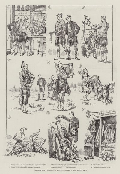 Amateure mit den Highland-Dudelsäcken von Evelyn Stuart Hardy