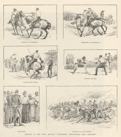 Skizzen beim Royal Military Tournament, Agricultural Hall, Islington von Evelyn Stuart Hardy