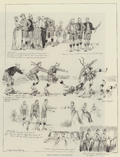 Drei Fischer in den Highlands von Evelyn Stuart Hardy