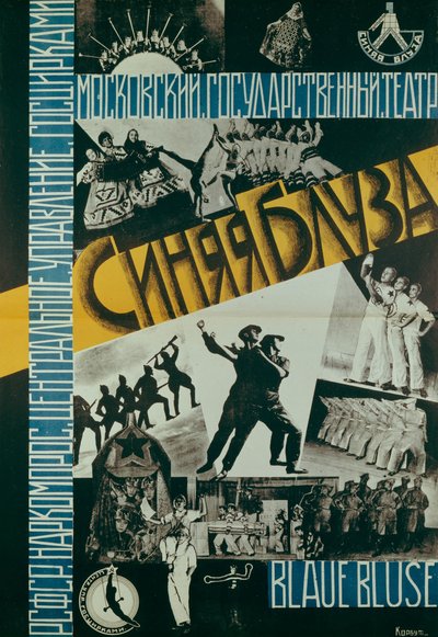 Plakat für das Theater Blaue Bluse, 1926 von Evgenia Korbut