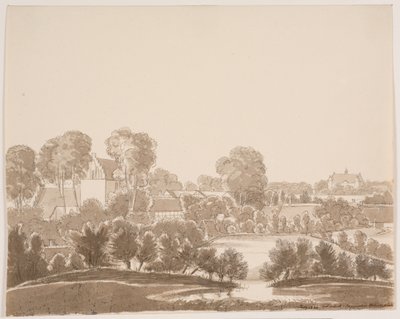 Bei Ørbæk, im Hintergrund Ørbæklunde. Fünen 1833 von F.M.E. Fabritius de Tengnagel