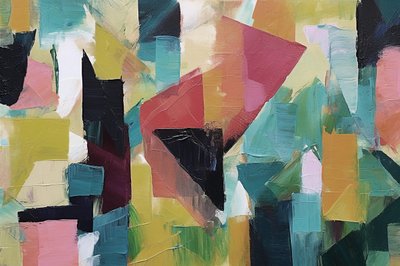 Minimalistische geometrische abstrakte Malerei von F. Abderrahim