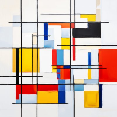 Abstrakter Piet Mondrian Malstil von F. Abderrahim