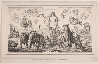 Gefion, Deckenmalerei für das Frederiksborgmuseum von Lorenz Frølich von F. Hendriksen