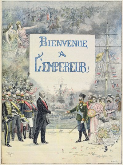 Willkommen des Kaisers und der Kaiserin von Russland, Illustration aus der illustrierten Beilage des Le Petit Journal, 4. Oktober 1896 von F. L. and L. Royer Meaulle