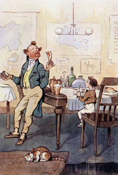 Illustration für David Copperfield (Farblithografie) von F. M. B. Blaikie