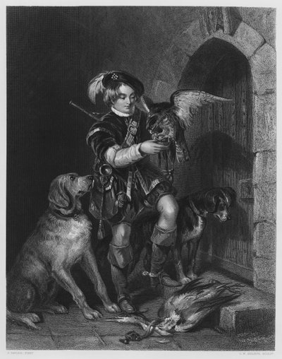 Der junge Falkner, nach dem Bild in der Königlichen Sammlung (Stich) von F. Tayler