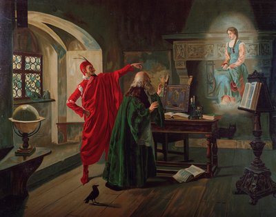 Marguerite, Faust und Mephisto Szene aus Faust von Charles Gounod (1818-1893), ca. 1900 von Fabio Cipolla