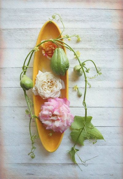 Rustikale Rose und Chayote von Fangping Zhou
