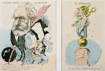 Karikaturen von Victor Hugo und Napoleon III, 1870 von Faustin