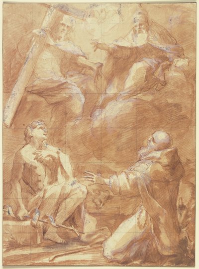 Johannes der Täufer und der Heilige Antonius erblicken Gottvater von Federico Barocci