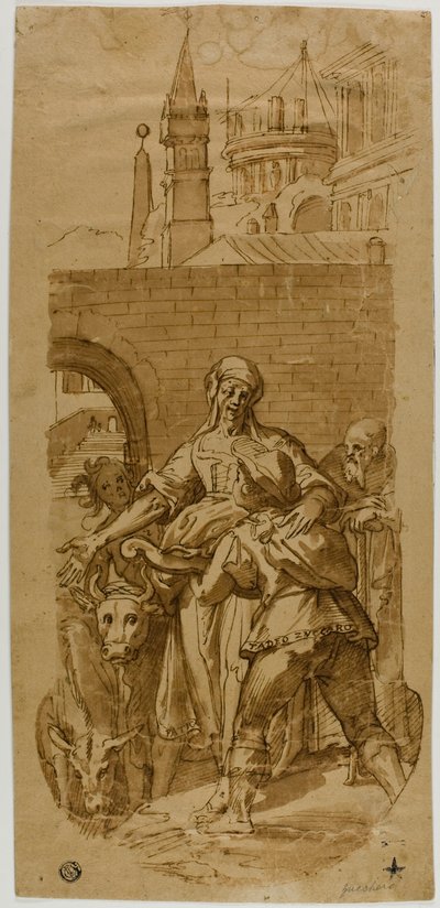 Taddeo Zuccaro am Eingang zu Rom, begrüßt von Knechtschaft, Mühsal und Arbeit von Federico Zuccaro