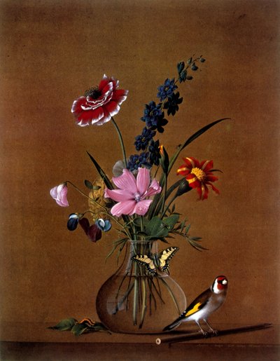Blumenstrauß mit einem Schmetterling von Fedor Petrovich Tolstoy