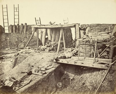 Inneres des Winkels des Nordforts unmittelbar nach seiner Eroberung von Felice Beato