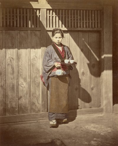 Frau mit Teetablett von Felice Beato