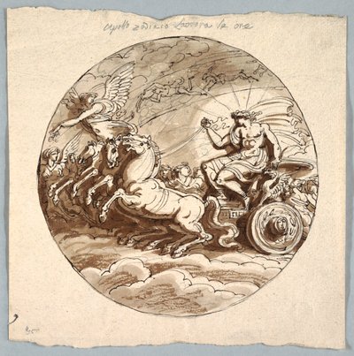 Apollo im Wagen mit Aurora und den Stunden von Felice Giani