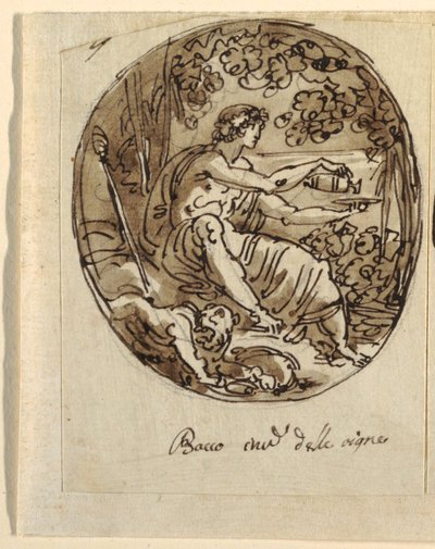 Bacchus, Entwurf für Gewölbedecke, Sala dei Legislatori, Palazzo Conti-Sinibaldi, Faenza von Felice Giani