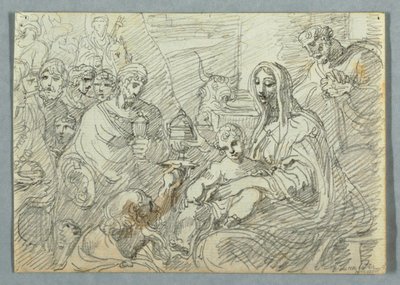 Anbetung der Könige, Studie nach Lodovico Carracci von Felice Giani
