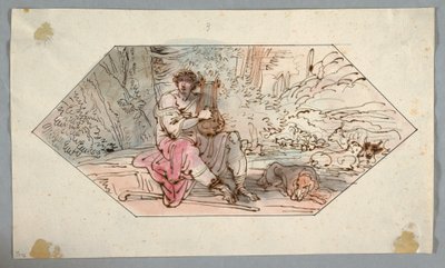 Apollo bewacht die Herden [oder Schafe] des Königs Admetus, 1780–1800 von Felice Giani