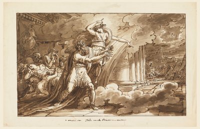 Iris ermutigt Priamos, den Körper von Hektor von Achilles zu erbitten, 1810–20 von Felice Giani