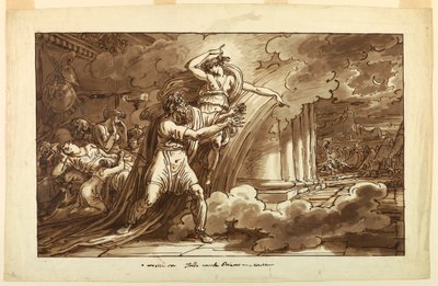 Iris ermutigt Priamos, den Körper von Hektor von Achilles zu erbitten, 1810–20 von Felice Giani