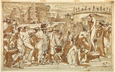 Anbetung der Venus in einer klassischen Landschaft, ca. 1820 von Felice Giani