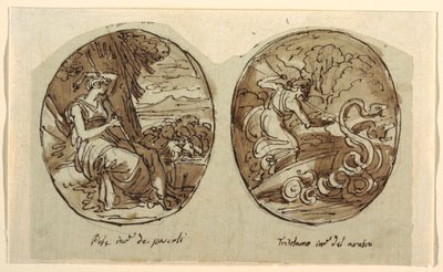 Pales, Triptolemus, Dekoration für ein Gewölbe, Sala dei Legislatori, Palazzo Conti-Sinibaldi von Felice Giani
