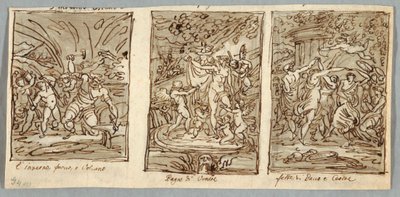 Winter, die Schmiede des Vulkan, Frühling, das Bad der Venus, Sommerfeste des Bacchus und Ceres von Felice Giani