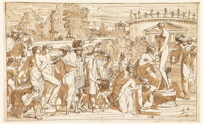 Verehrung der Venus in einer klassischen Landschaft von Felice Giani