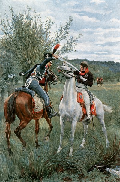 Prinz Louis von Preußen und Sergeant Guindey von Felicien baron de Myrbach Rheinfeld