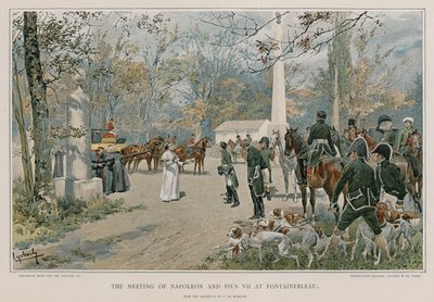 Das Treffen von Napoleon und Pius VII. in Fontainebleau von Felicien baron de Myrbach Rheinfeld