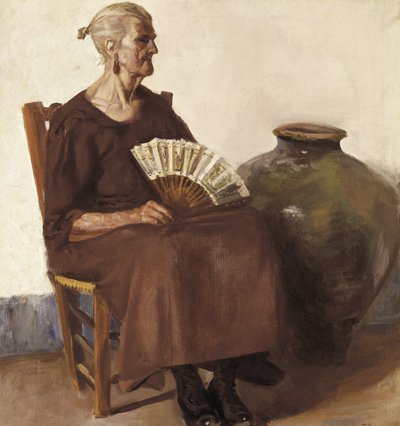 Sitzende Frau, 20. Jahrhundert (Öl auf Leinwand) von Felipe Abarzuza y Rodriguez de Arias