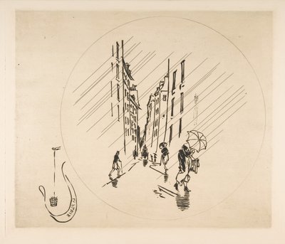 Dekoration für einen Teller: Regen, 1870 von Felix Bracquemond