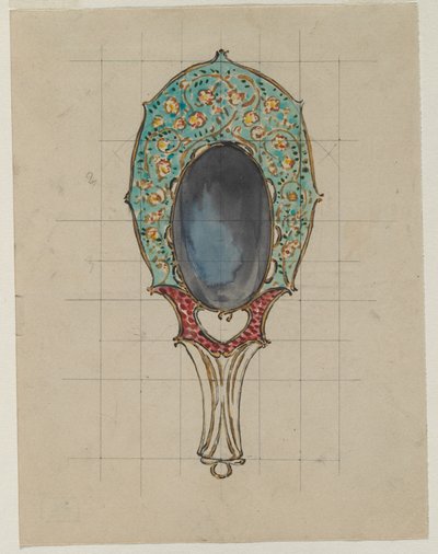 Entwurf für einen Handspiegel, um 1900-1902 von Felix Bracquemond