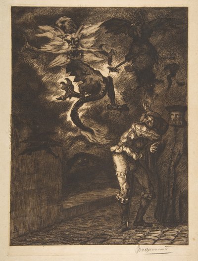 Hors de mon soleil, canailles! Panurge verlässt das Haus von Raminagrobis von Felix Bracquemond