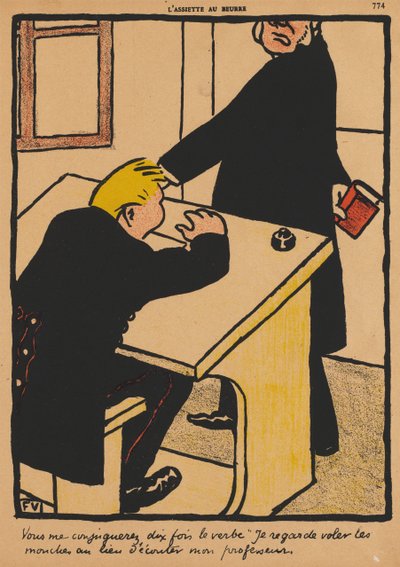 Crimes and Punishments XVII, 774: You shall conjugate von Felix Edouard Vallotton