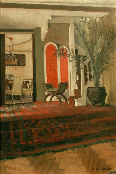 Interieur, Salon mit Treppe und Esszimmer im Hintergrund von Felix Edouard Vallotton