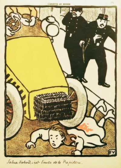 Zuerst grüßen, es ist das Auto der Präfektur! von Felix Edouard Vallotton